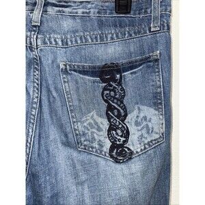 Men’s Calvin Kline Jeans 32x32 Boot Cut Light Wash Design On Back Pockets GUC